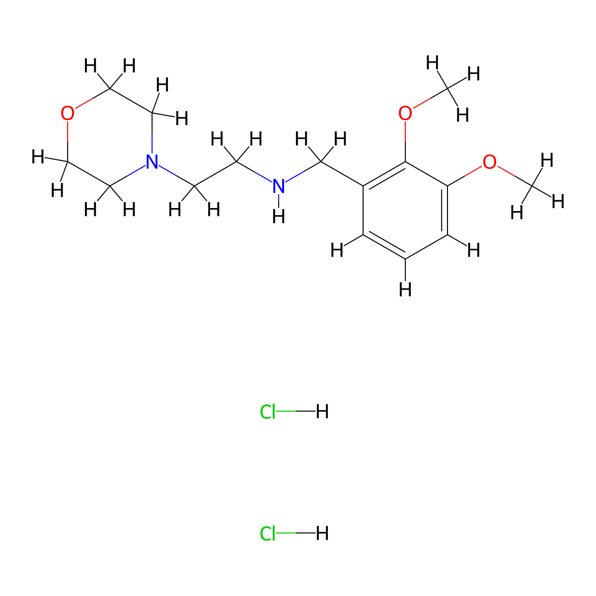N-(2,3-dimethoxybenzyl)-2-morpholin-4-ylethanamine dihydrochloride molecular structure, CAS 1050418-99-9