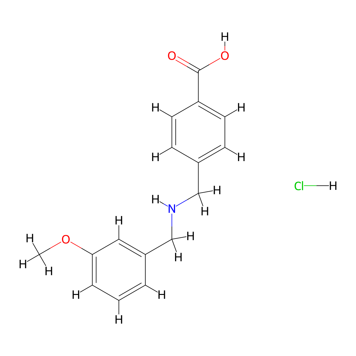 4-[[(3-Methoxyphenyl)methylamino]methyl]benzoic acid;hydrochloride molecular structure, CAS 1050419-02-7