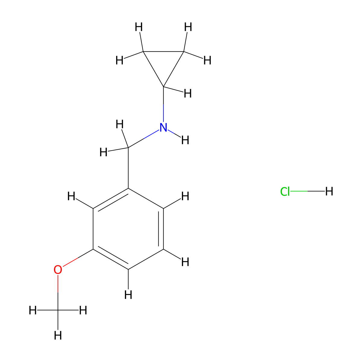 N-(3-Methoxybenzyl)cyclopropanamine hydrochloride molecular structure, CAS 1050419-13-0