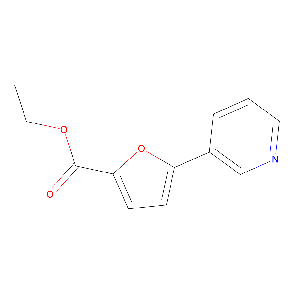 Ethyl 5-(3-pyridyl)-2-furoate molecular structure, CAS 1050421-30-1
