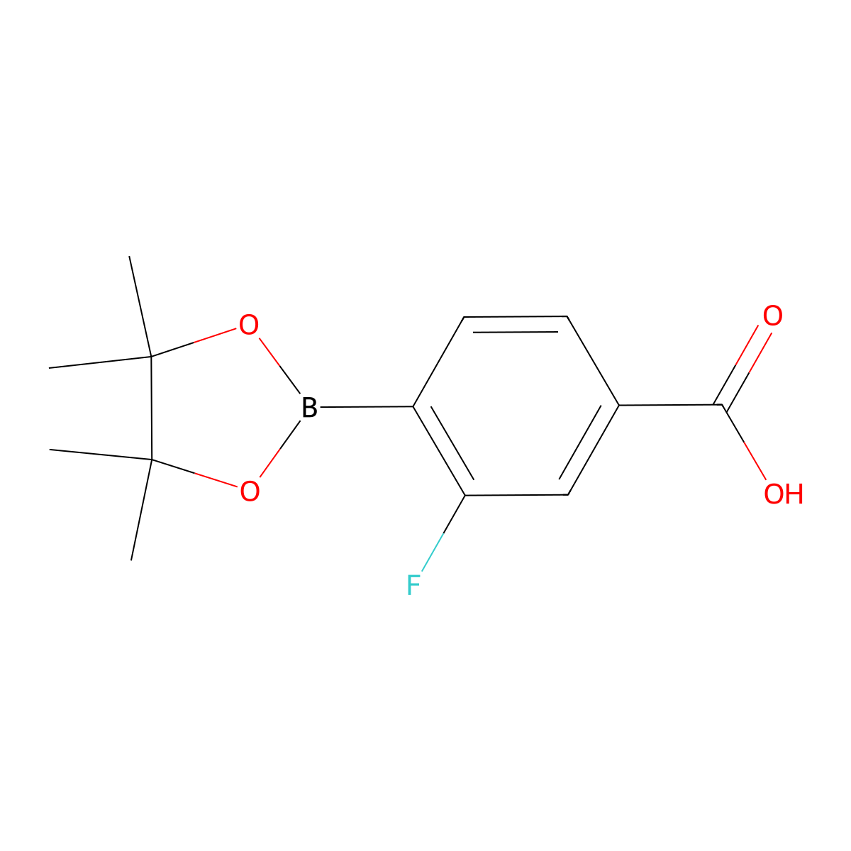 4-Carboxy-2-fluorophenylboronic acid, pinacol ester molecular structure, CAS 1050423-87-4