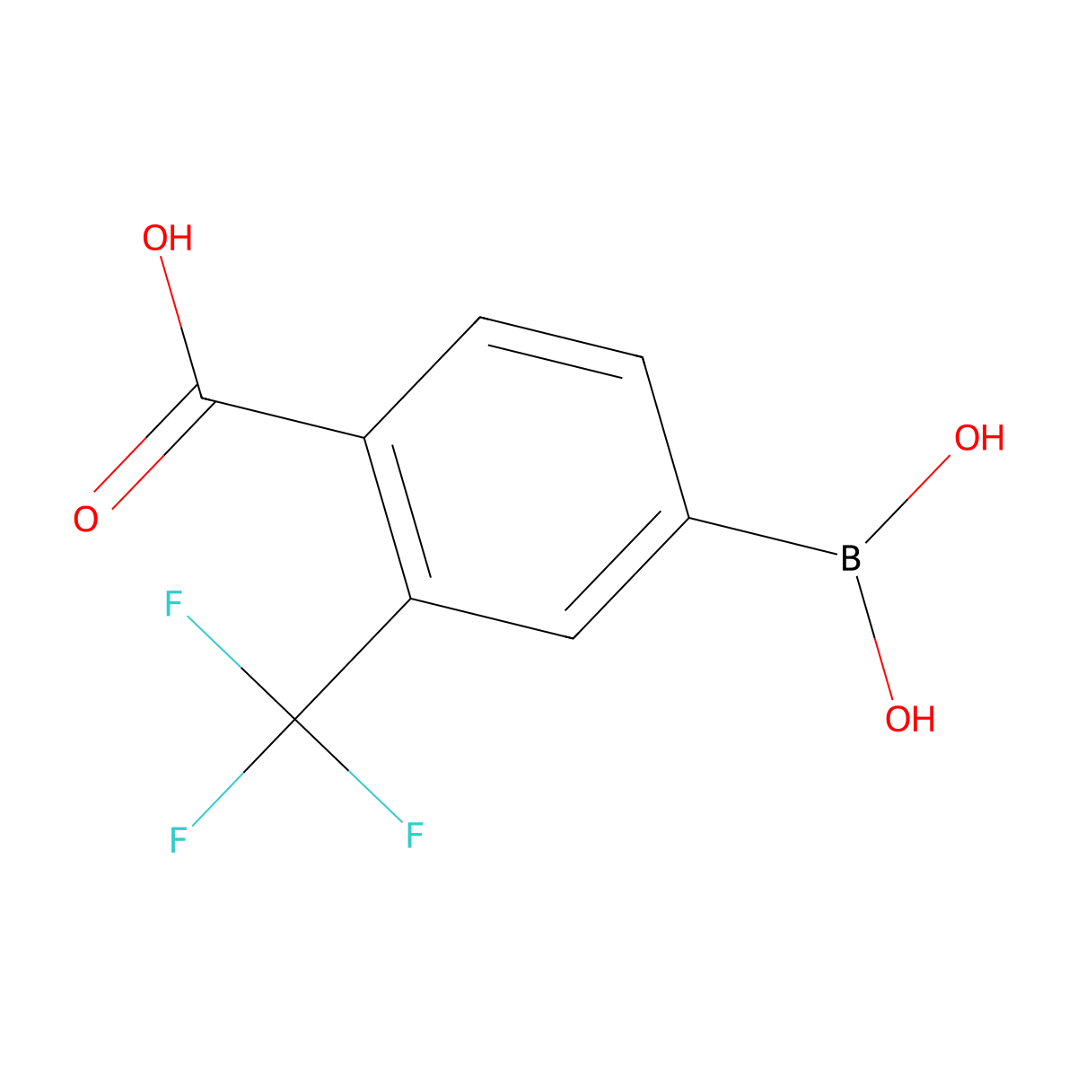 4-Borono-2-(trifluoromethyl)benzoic acid molecular structure, CAS 1050424-03-7