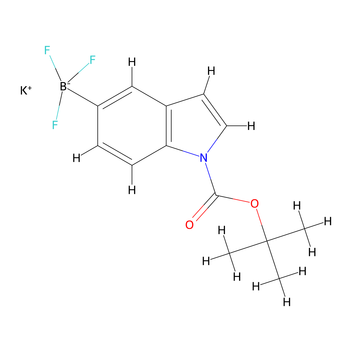 Potassium 1-Boc-1H-indole-5-trifluoroborate molecular structure, CAS 1050440-92-0
