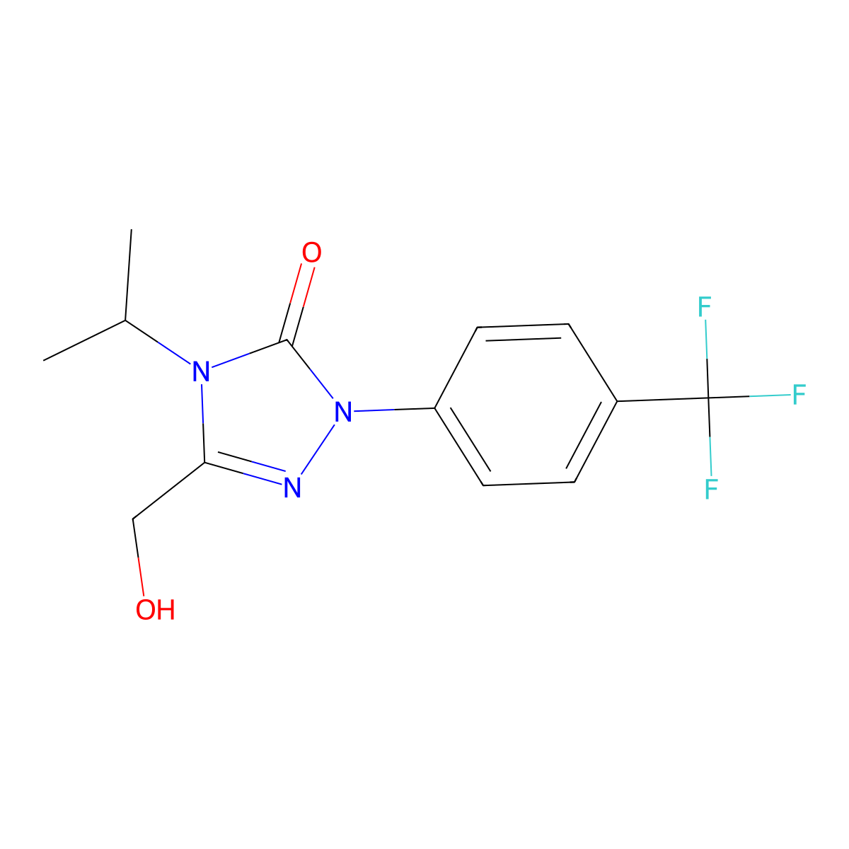 3-(Hydroxymethyl)-4-isopropyl-1-(4-(trifluoromethyl)phenyl)-1H-1,2,4-triazol-5(4H)-one molecular structure, CAS 1050441-89-8
