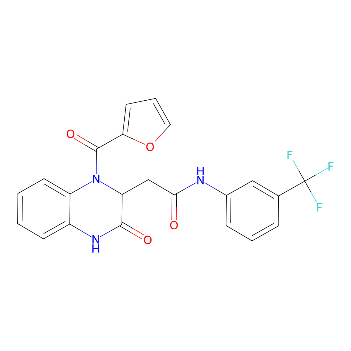 2-[1-(2-furylcarbonyl)-3-oxo-1,2,3,4-tetrahydro-2-quinoxalinyl]-N~1~-[3-(trifluoromethyl)phenyl]acetamide molecular structure, CAS 1050443-64-5