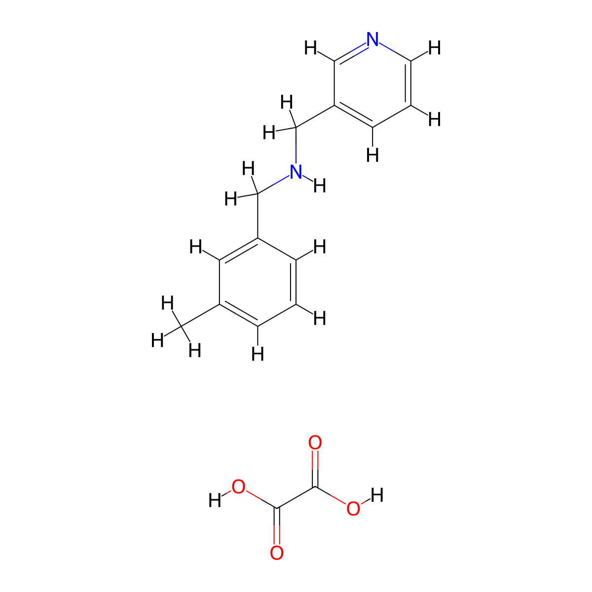 N-(3-Methylbenzyl)-1-(pyridin-3-yl)methanamine oxalate molecular structure, CAS 1050480-13-1