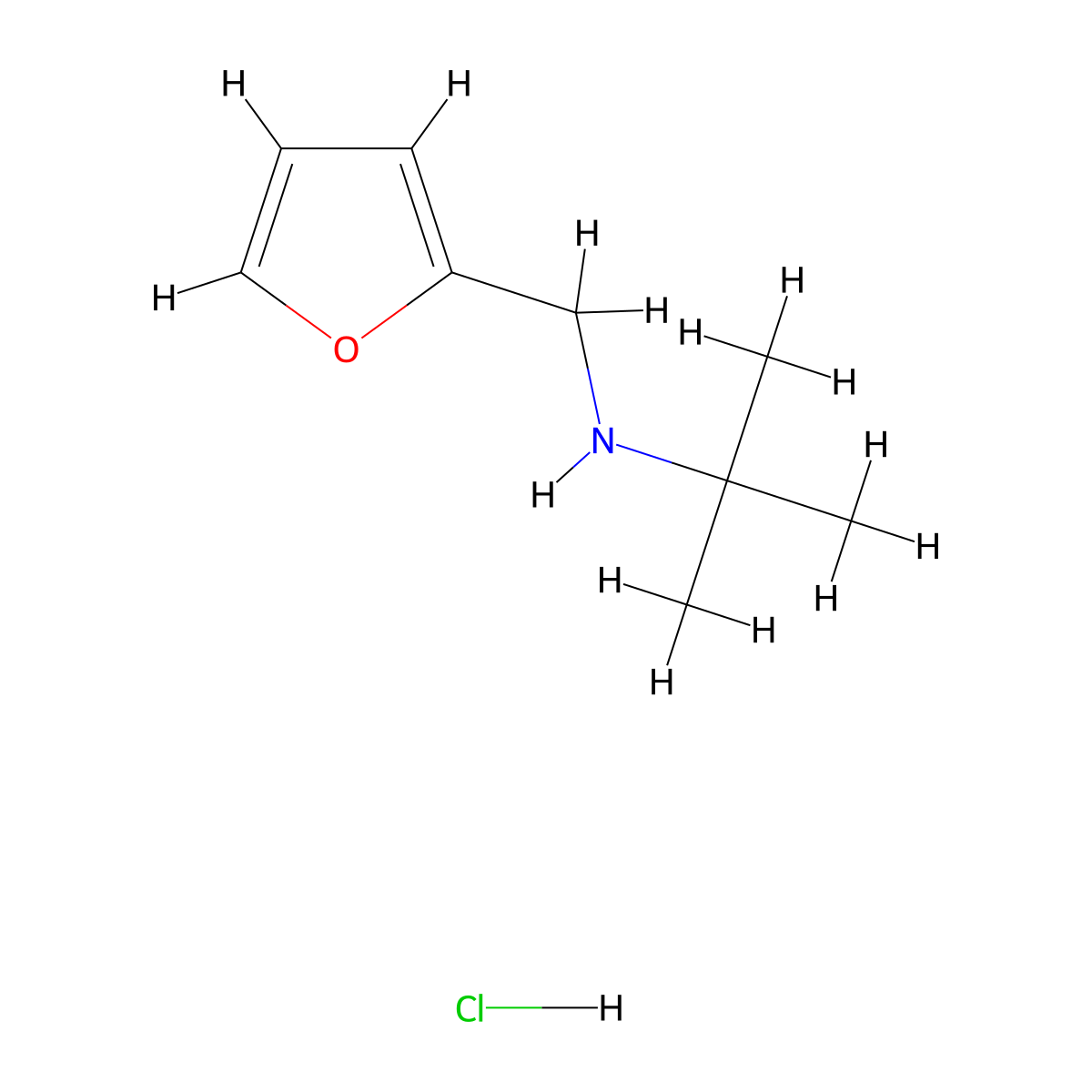 N-(2-Furylmethyl)-2-methyl-2-propanamine hydrochloride molecular structure, CAS 1050480-36-8