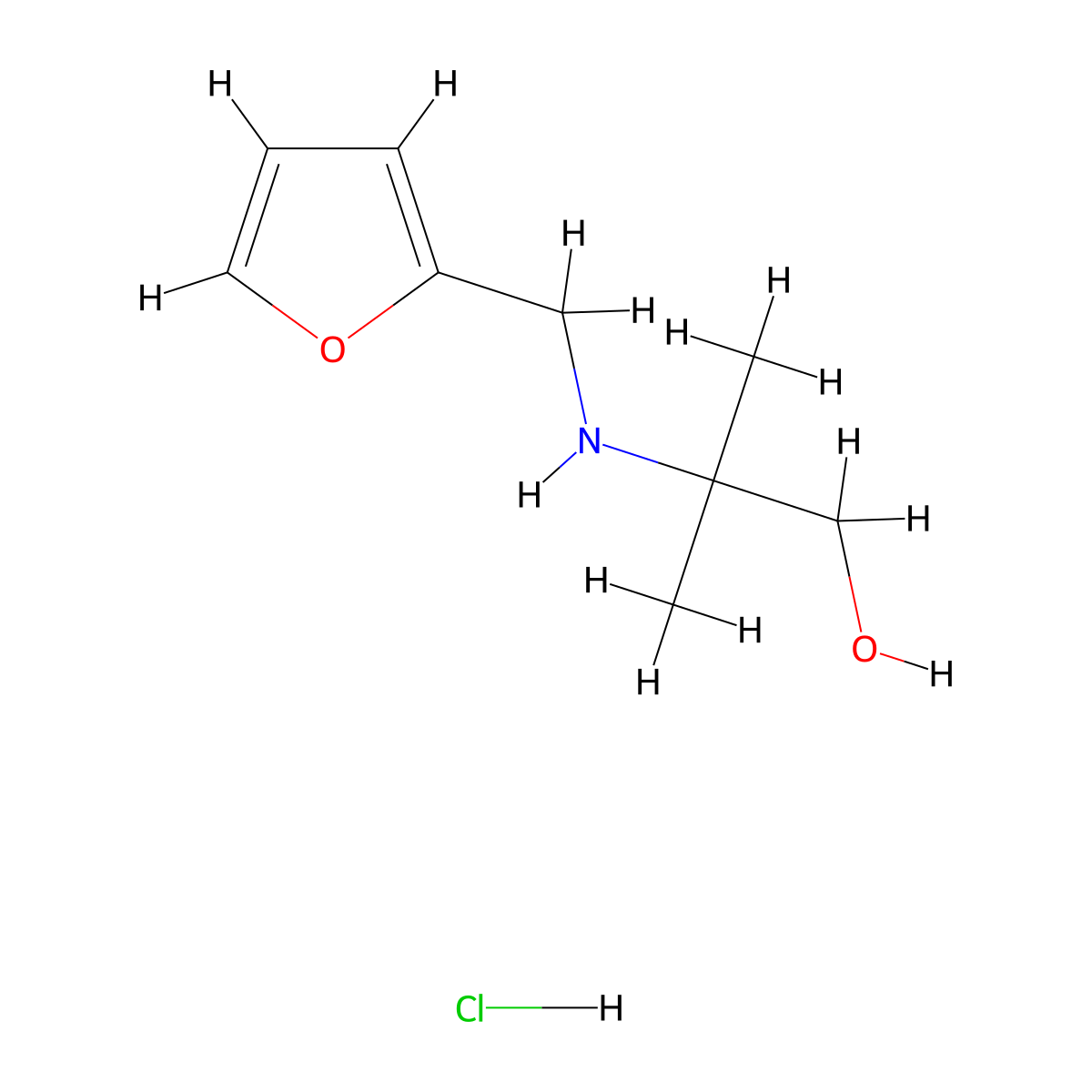 2-[(2-Furylmethyl)amino]-2-methyl-1-propanol hydrochloride molecular structure, CAS 1050480-37-9