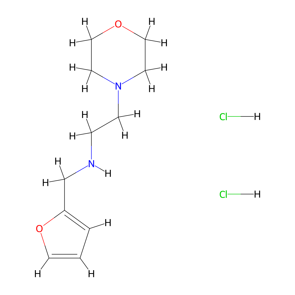 (Furan-2-ylmethyl)[2-(morpholin-4-yl)ethyl]amine dihydrochloride molecular structure, CAS 1050480-42-6