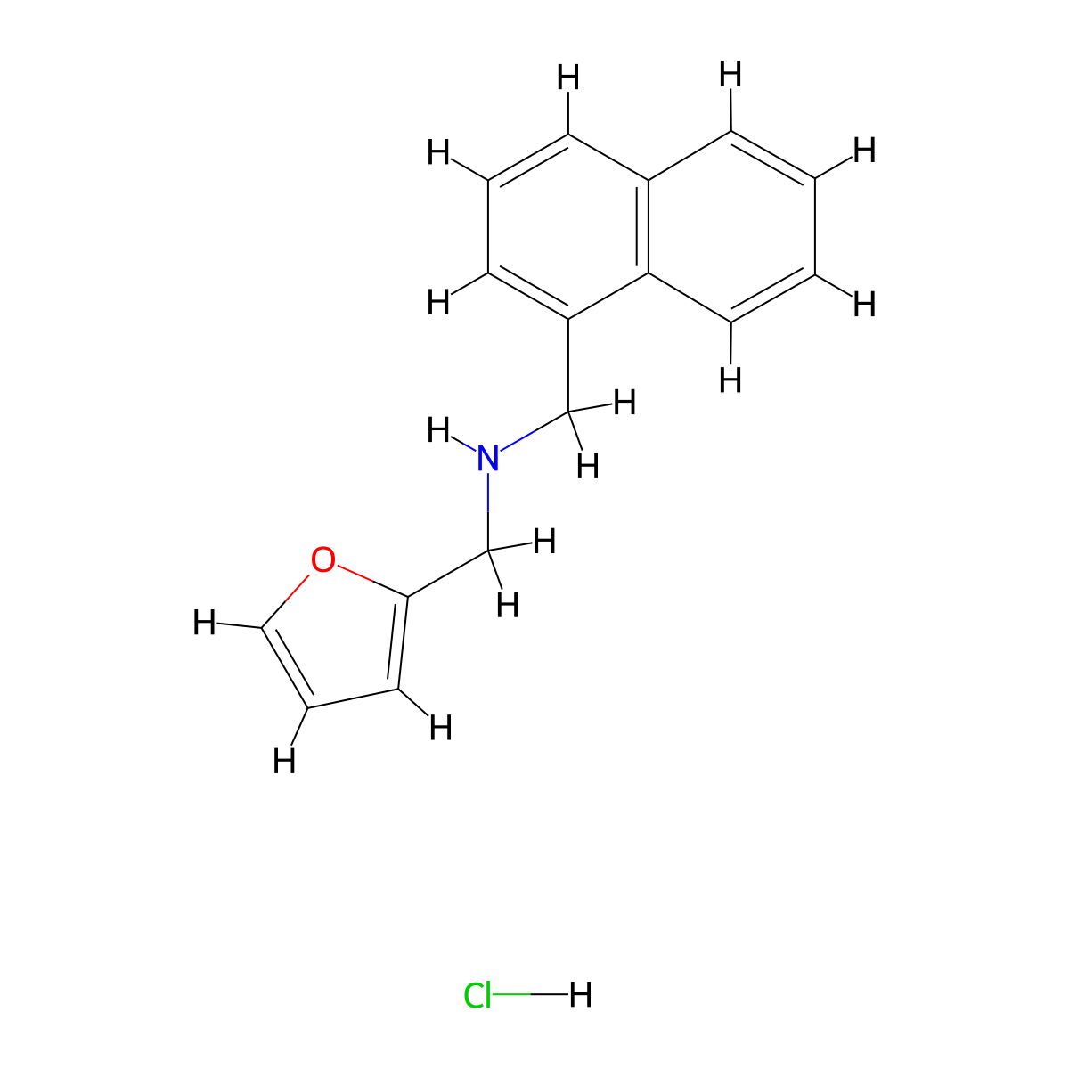 [(Furan-2-yl)methyl][(naphthalen-1-yl)methyl]amine hydrochloride molecular structure, CAS 1050480-55-1