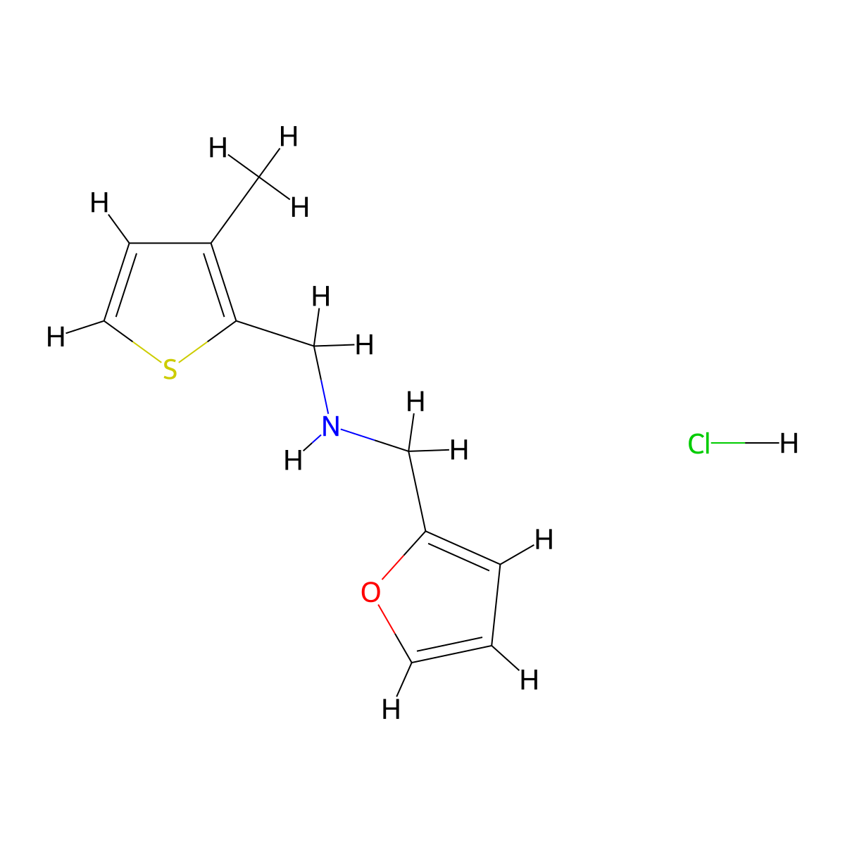 1-(Furan-2-yl)-N-((3-methylthiophen-2-yl)methyl)methanamine hydrochloride molecular structure, CAS 1050480-84-6