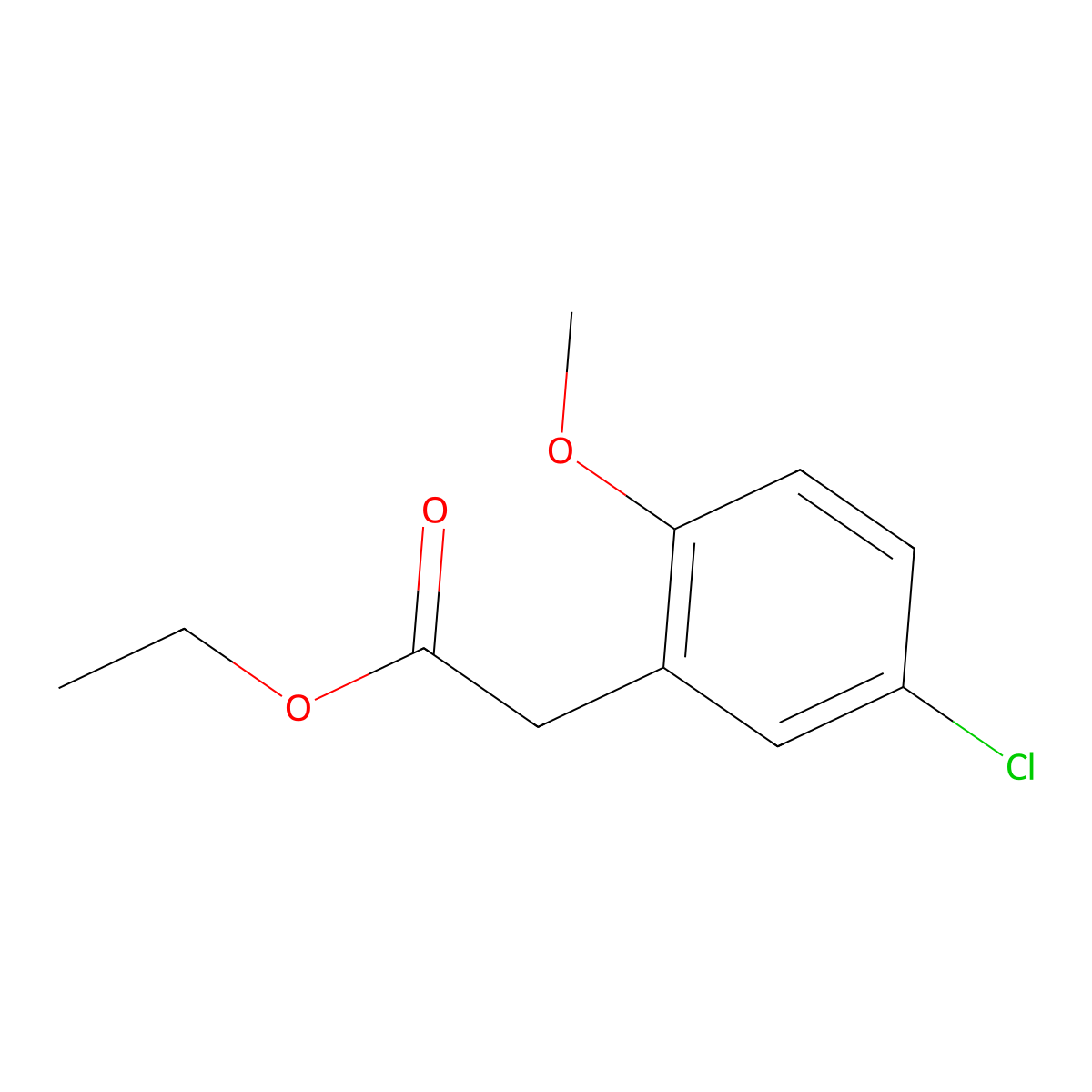 Ethyl 2-(5-chloro-2-methoxyphenyl)acetate molecular structure, CAS 1050481-78-1