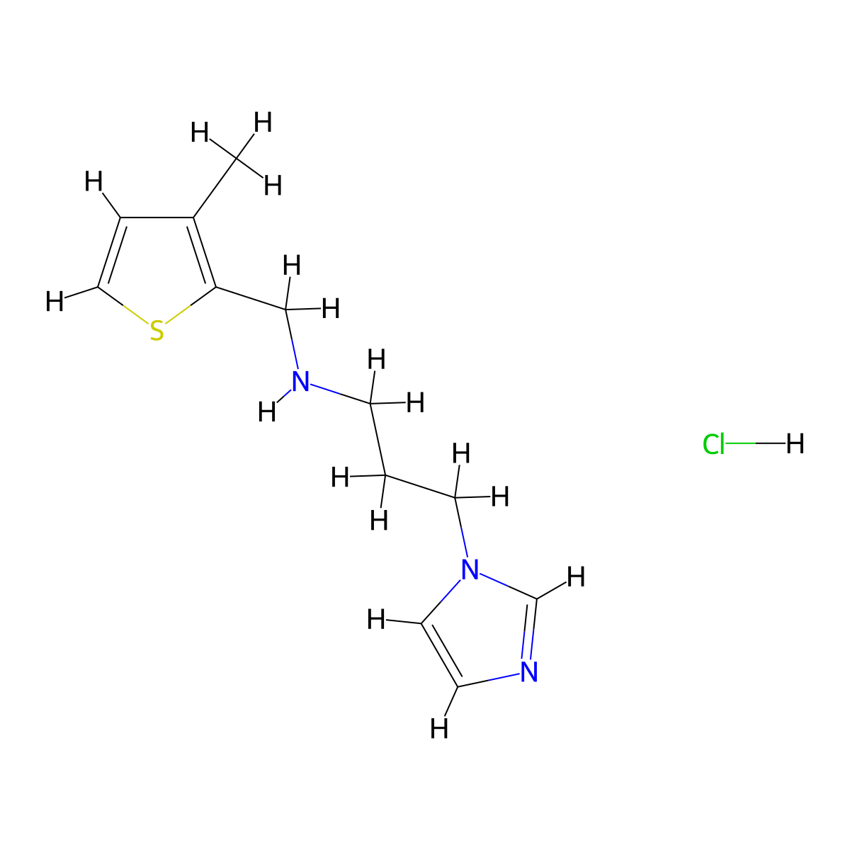 [3-(1H-Imidazol-1-yl)propyl][(3-methylthiophen-2-yl)methyl]amine hydrochloride molecular structure, CAS 1050483-90-3