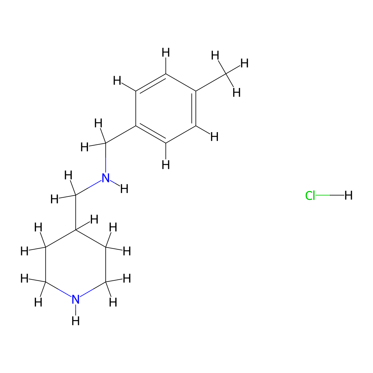 N-(4-Methylbenzyl)-1-(piperidin-4-yl)methanamine hydrochloride molecular structure, CAS 1050484-75-7