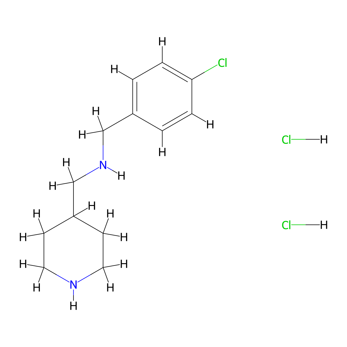 (4-Chlorobenzyl)(piperidin-4-ylmethyl)amine dihydrochloride molecular structure, CAS 1050484-76-8