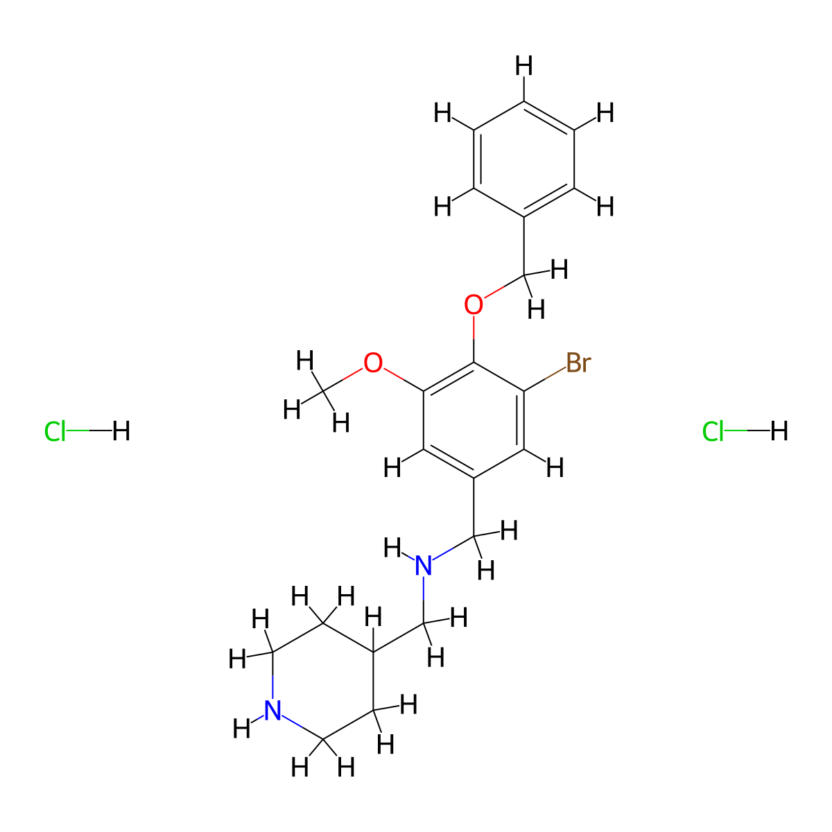 [4-(Benzyloxy)-3-bromo-5-methoxybenzyl](piperidin-4-ylmethyl)amine dihydrochloride molecular structure, CAS 1050484-87-1