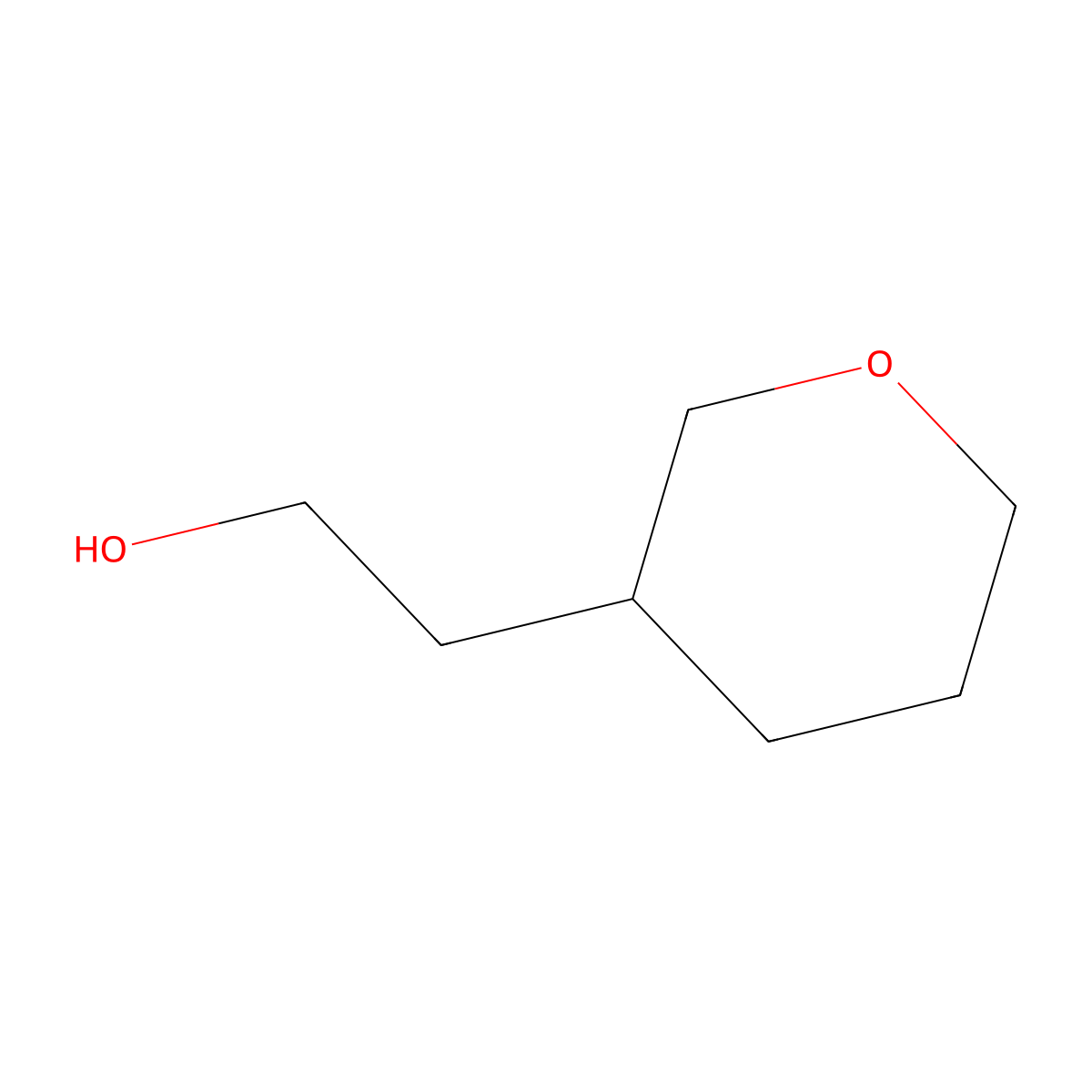 Tetrahydro-2H-pyran-3-ethanol molecular structure, CAS 1050493-77-0