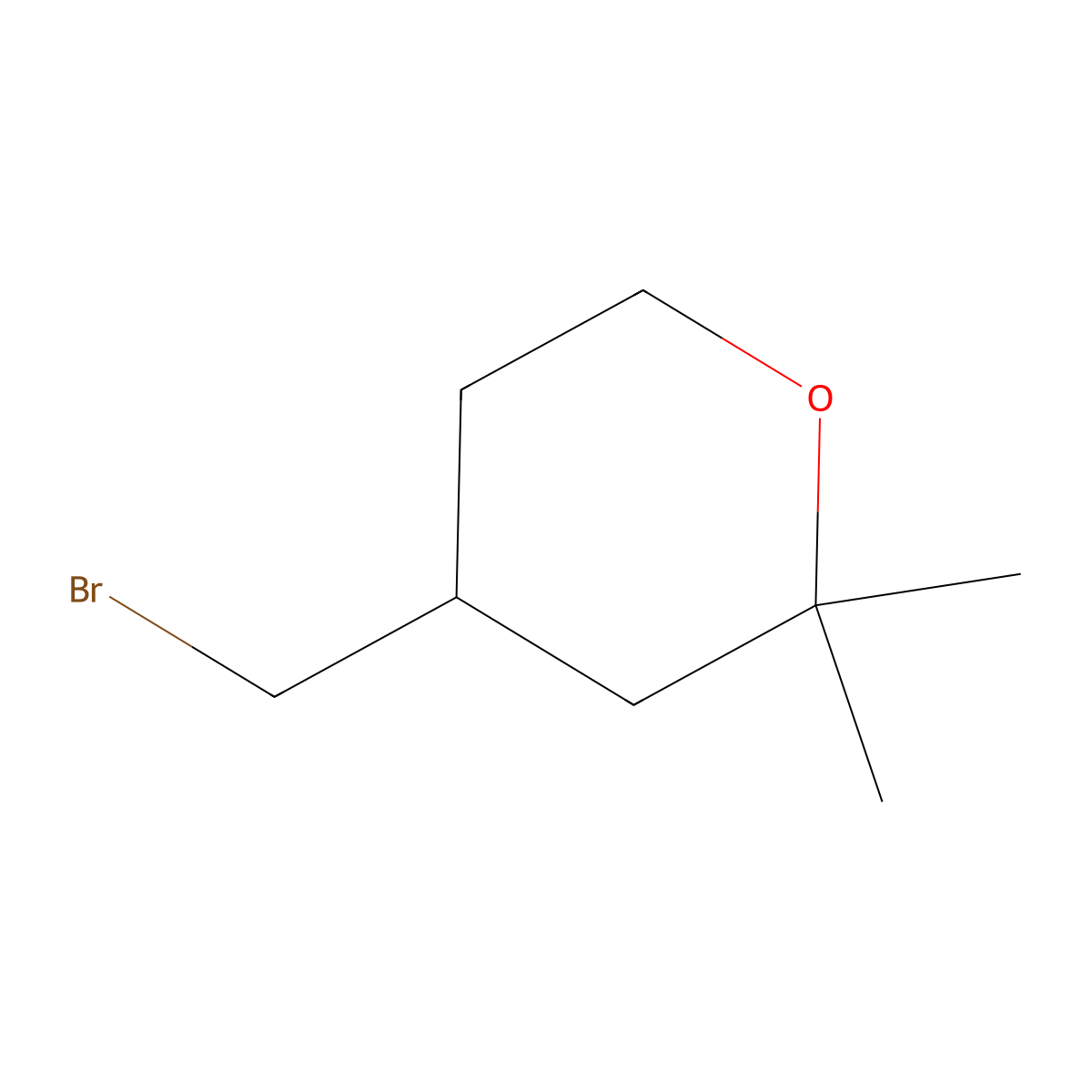 4-(Bromomethyl)-2,2-dimethyloxane molecular structure, CAS 1050494-70-6