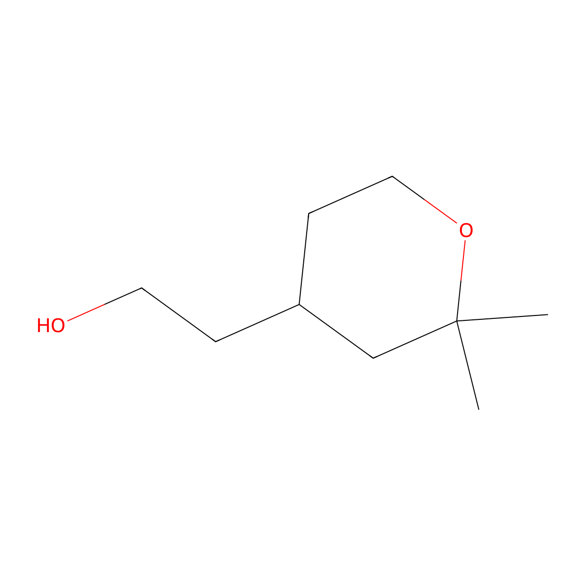2-(2,2-Dimethyloxan-4-yl)ethan-1-ol molecular structure, CAS 1050496-81-5