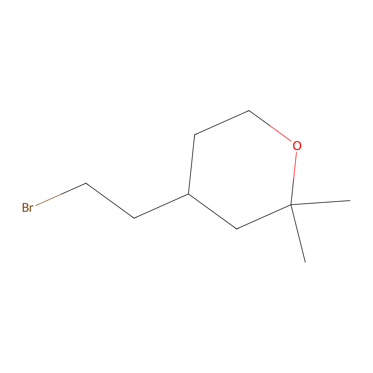 4-(2-Bromoethyl)-2,2-dimethyloxane molecular structure, CAS 1050496-83-7