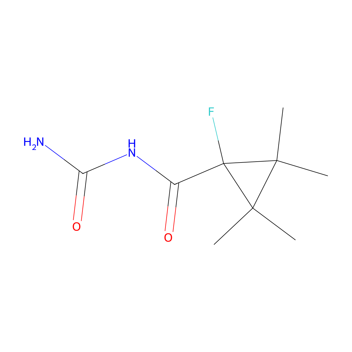 (1-Fluoro-2,2,3,3-tetramethylcyclopropanecarbonyl)urea molecular structure, CAS 1050497-01-2