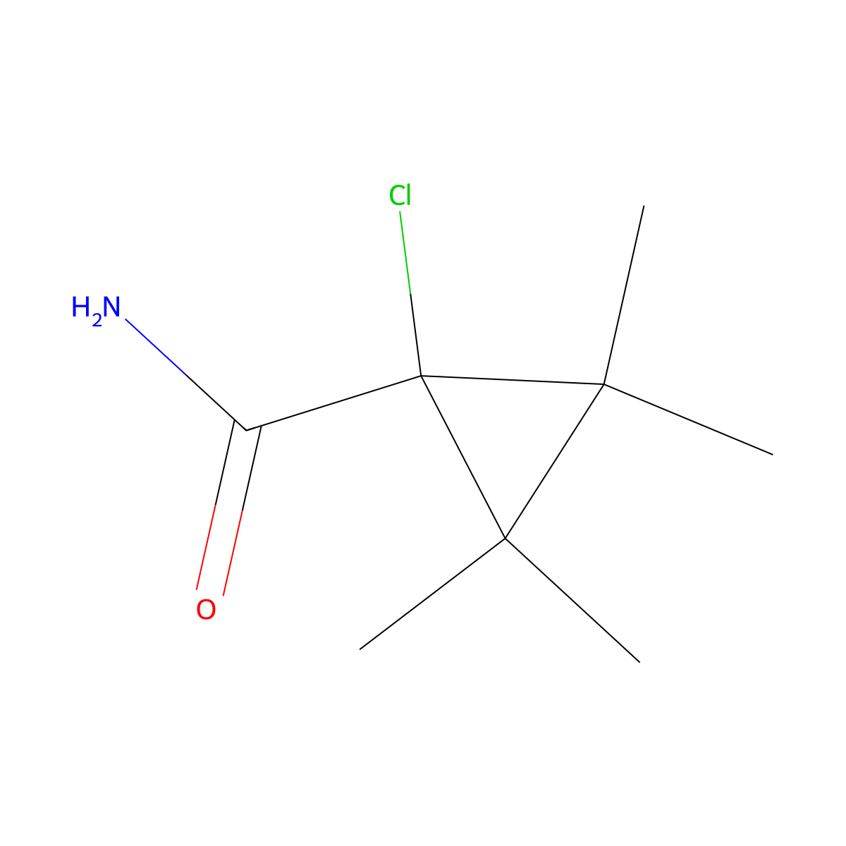 1-Chloro-2,2,3,3-tetramethylcyclopropane-1-carboxamide molecular structure, CAS 1050497-07-8