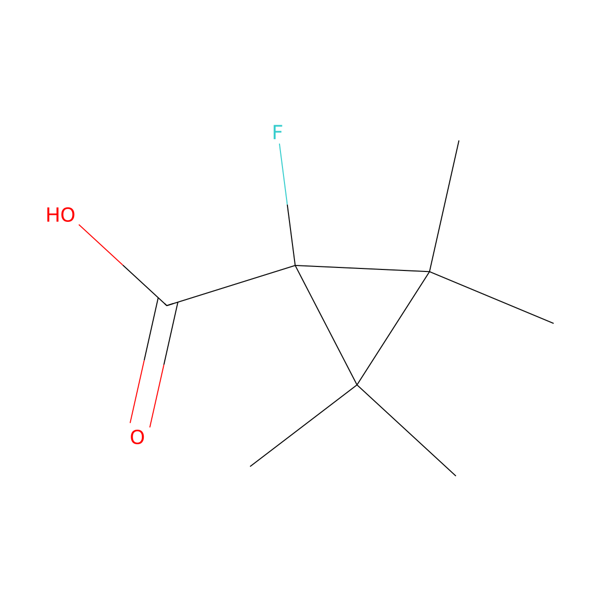 1-Fluoro-2,2,3,3-tetramethylcyclopropane-1-carboxylic acid molecular structure, CAS 1050497-15-8