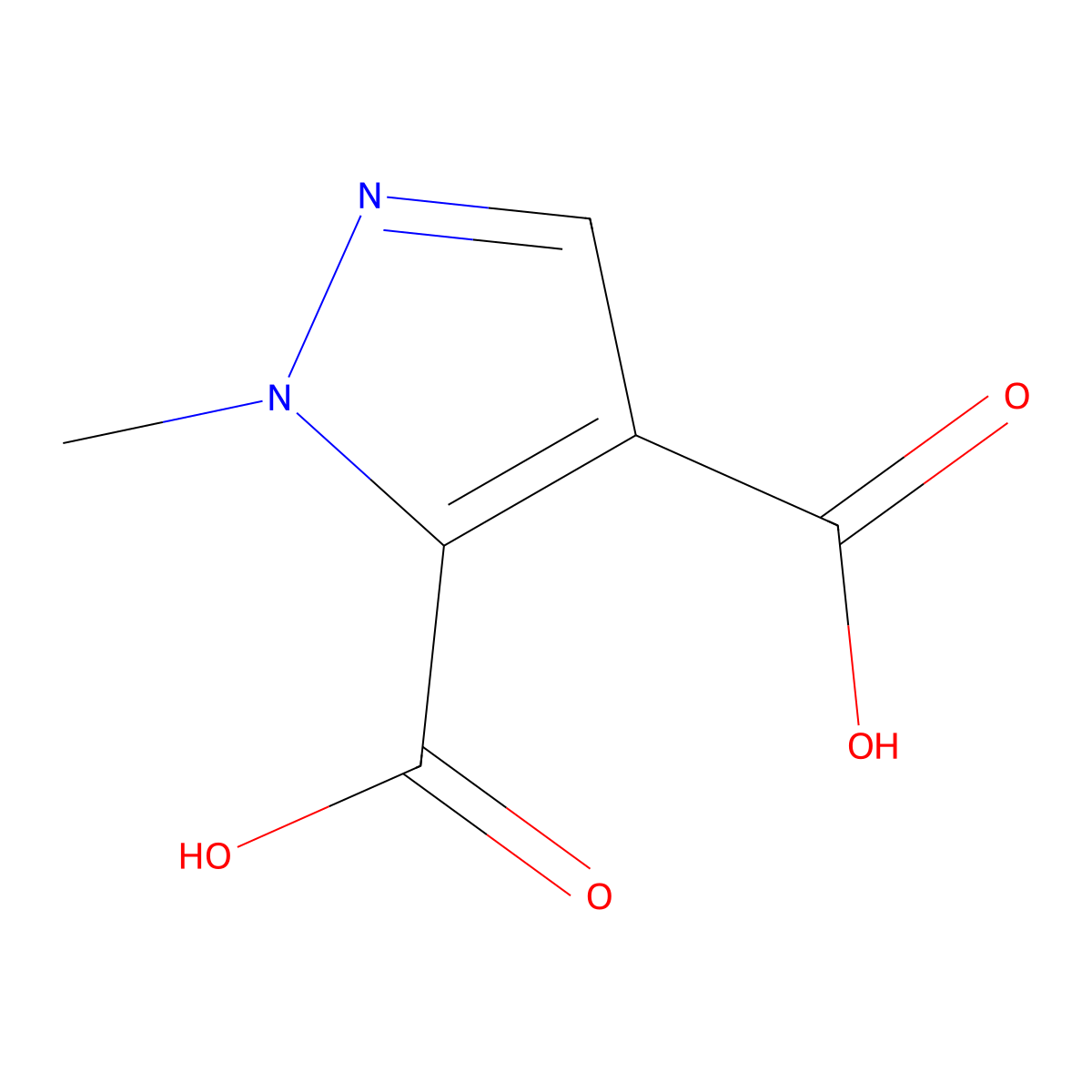 1-methyl-1H-pyrazole-4,5-dicarboxylic acid molecular structure, CAS 10505-19-8