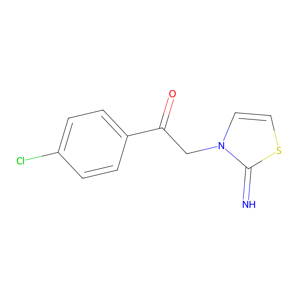 1-(4-Chloro-phenyl)-2-(2-imino-thiazol-3-yl)-ethanone molecular structure, CAS 10505-52-9