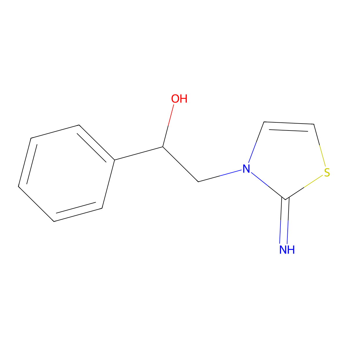 2-(2-Imino-1,3-thiazol-3-yl)-1-phenylethanol molecular structure, CAS 10505-59-6