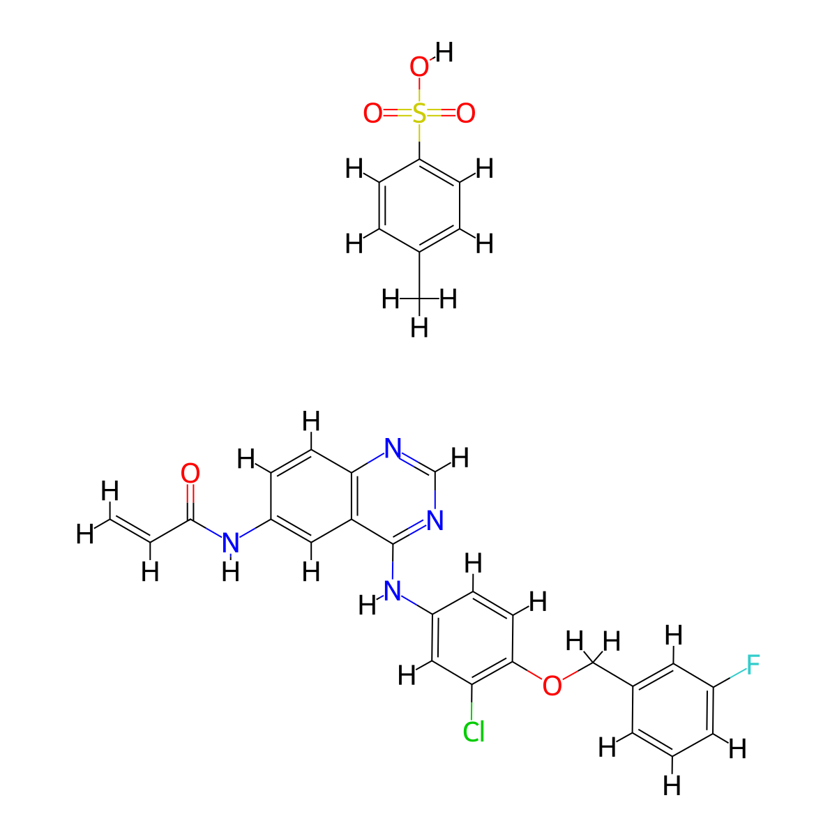 Allitinib tosylate molecular structure, CAS 1050500-29-2
