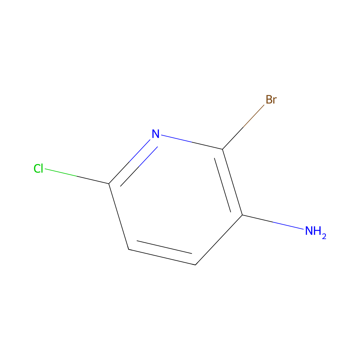 3-Amino-2-bromo-6-chloropyridine molecular structure, CAS 1050501-88-6