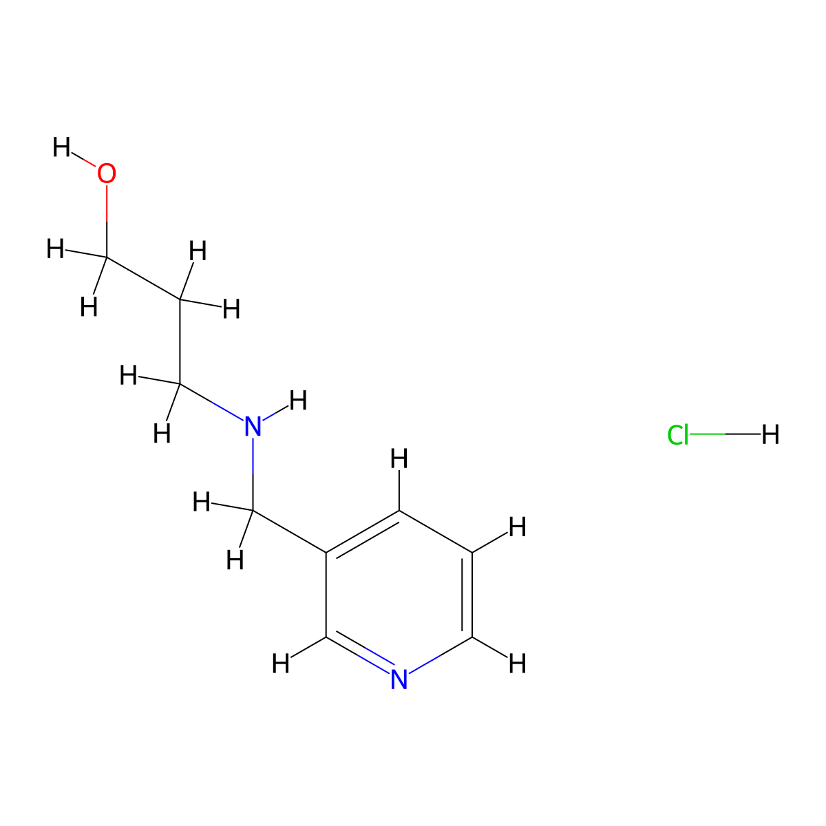 3-[(3-Pyridinylmethyl)amino]-1-propanol hydrochloride molecular structure, CAS 1050502-68-5
