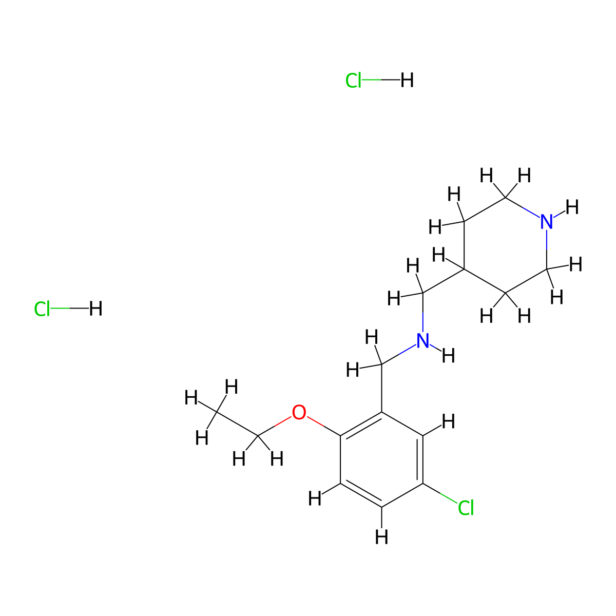 [(5-Chloro-2-ethoxyphenyl)methyl][(piperidin-4-yl)methyl]amine dihydrochloride molecular structure, CAS 1050502-90-3