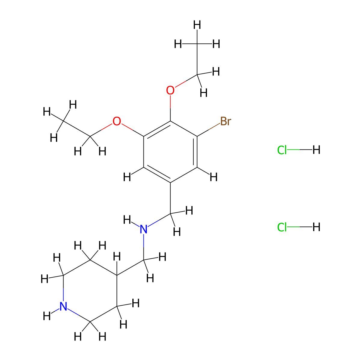 (3-Bromo-4,5-diethoxybenzyl)(piperidin-4-ylmethyl)amine dihydrochloride molecular structure, CAS 1050502-96-9