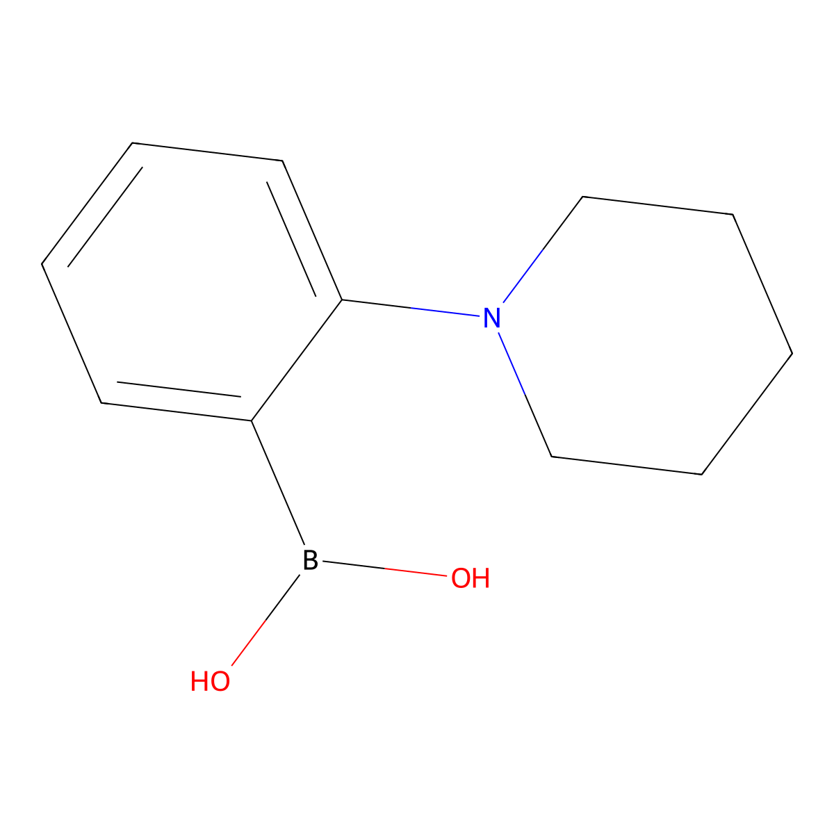 2-(1-Piperidinyl)phenylboronic acid molecular structure, CAS 1050505-85-5