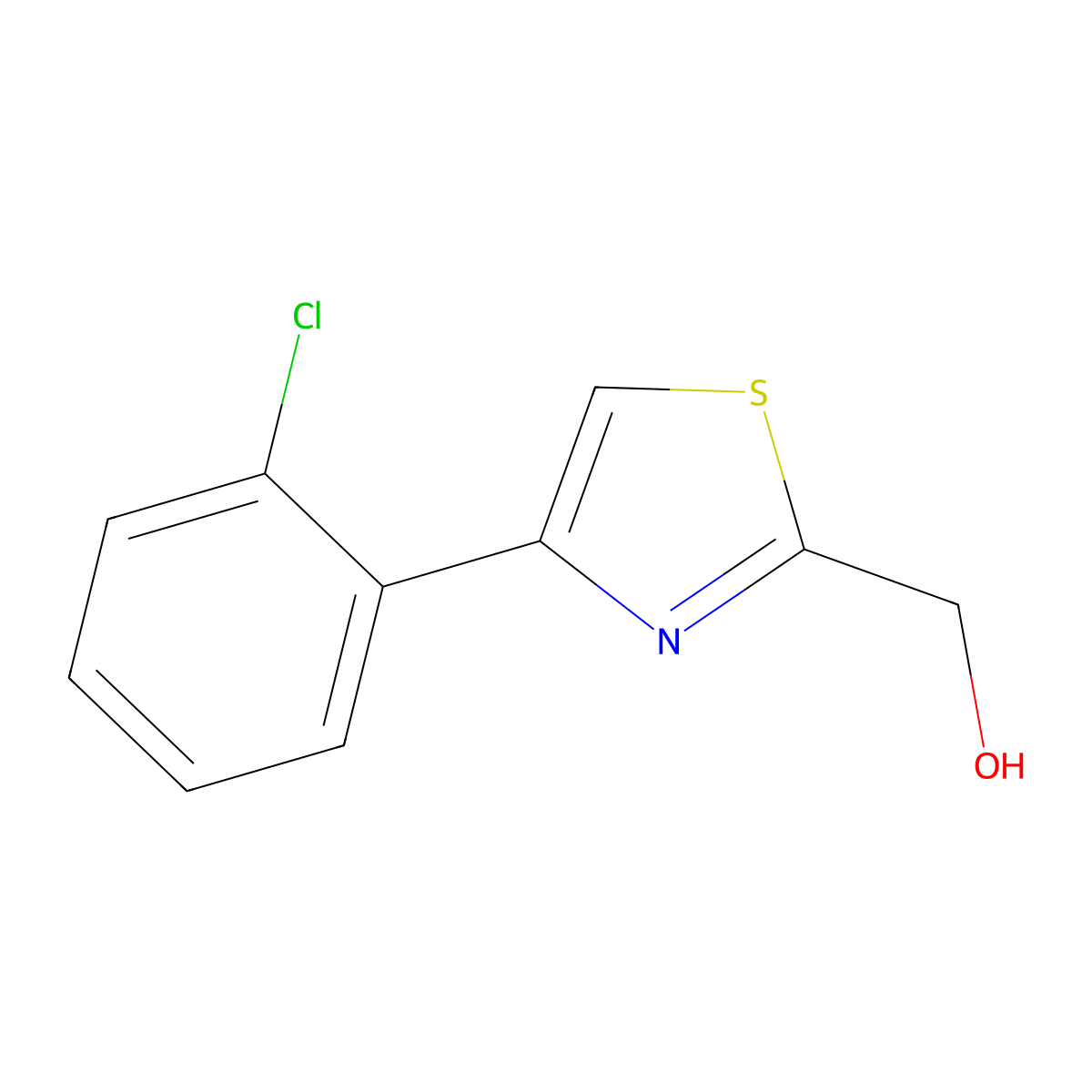 (4-(2-Chlorophenyl)thiazol-2-YL)methanol molecular structure, CAS 1050507-07-7