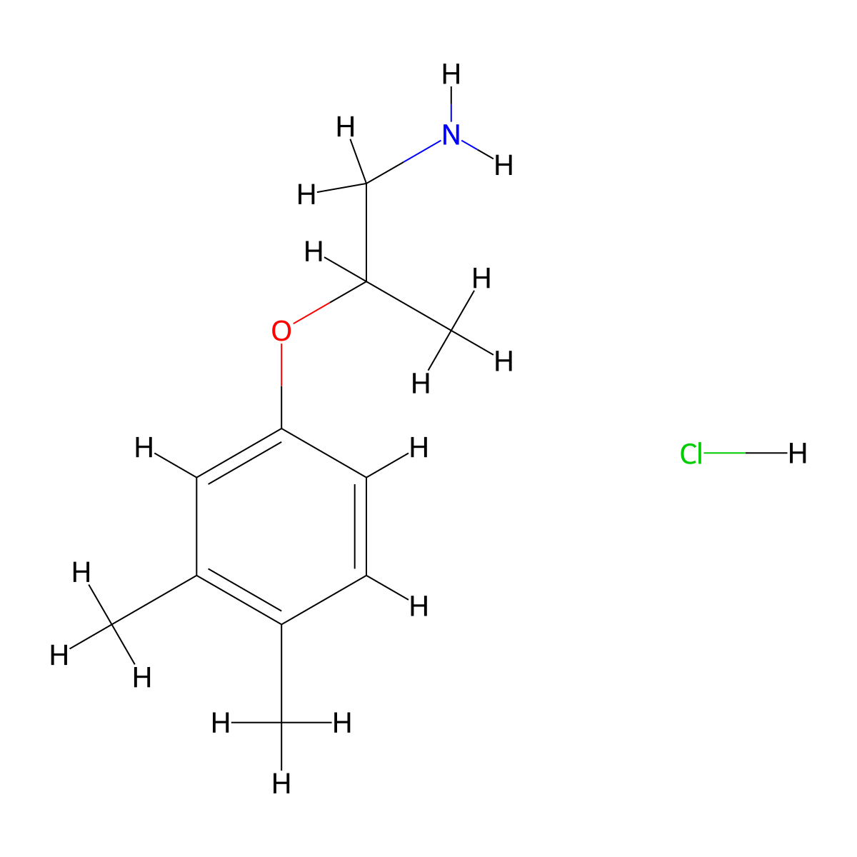 2-(3,4-Dimethylphenoxy)-1-propanamine hydrochloride molecular structure, CAS 1050508-86-5