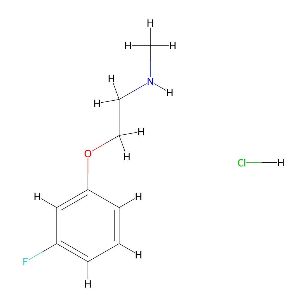 (2-(3-Fluorophenoxy)ethyl)(methyl)amine hydrochloride molecular structure, CAS 1050508-87-6