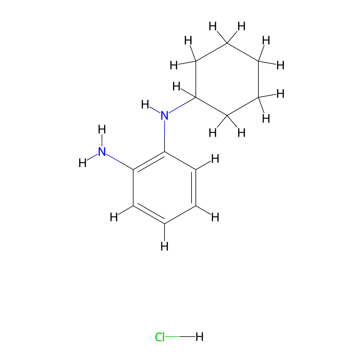 N-cyclohexylbenzene-1,2-diamine hydrochloride molecular structure, CAS 1050508-98-9