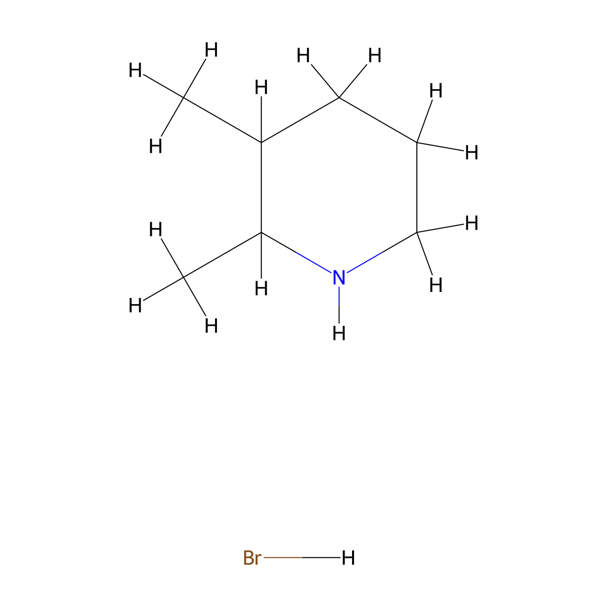 2,3-Dimethylpiperidine hydrobromide molecular structure, CAS 1050508-99-0