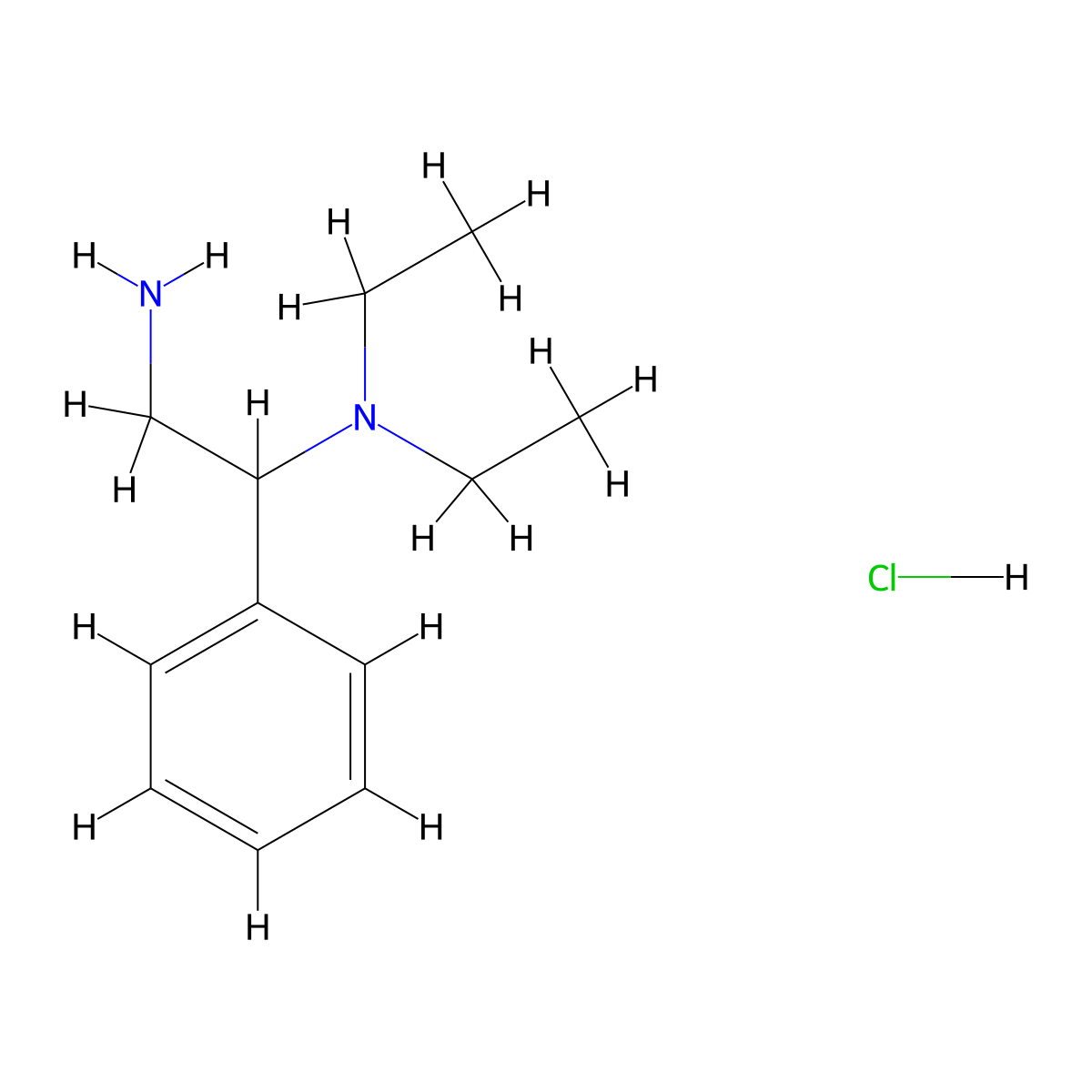 N,N-Diethyl-1-phenylethane-1,2-diamine;hydrochloride molecular structure, CAS 1050509-08-4