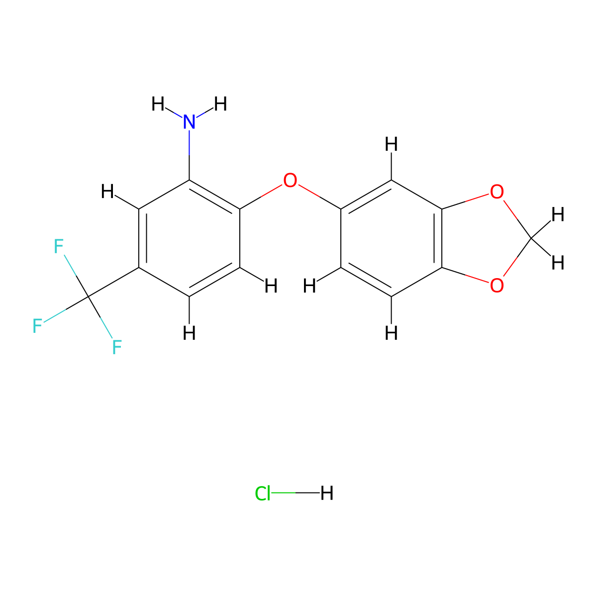 2-(Benzo[d][1,3]dioxol-5-yloxy)-5-(trifluoromethyl)aniline hydrochloride molecular structure, CAS 1050509-36-8