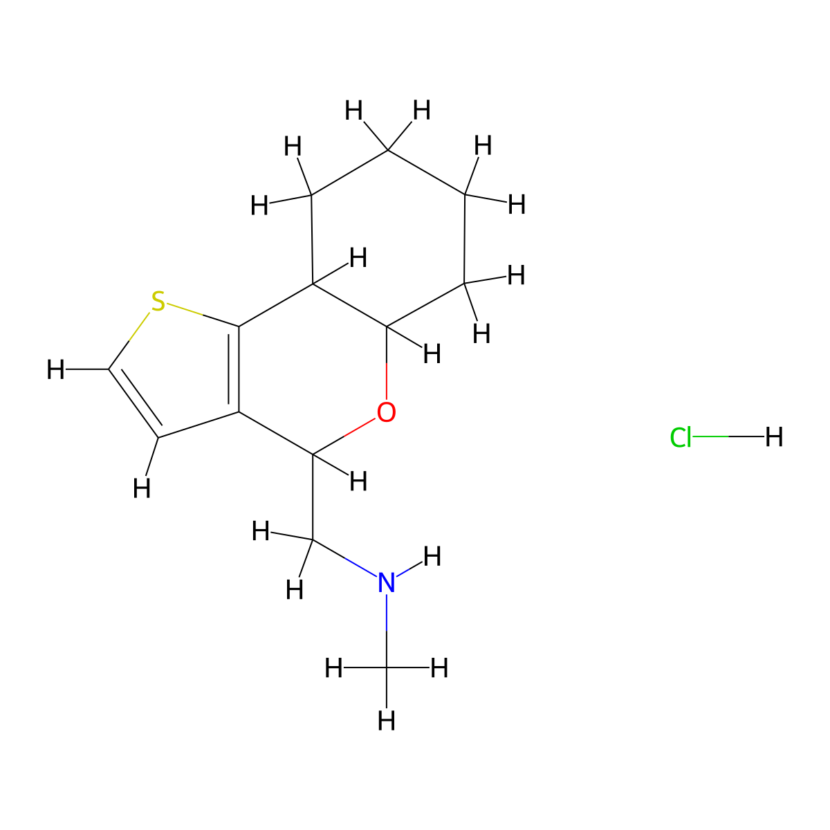 1-(5A,6,7,8,9,9a-hexahydro-4H-thieno[3,2-c]chromen-4-yl)-N-methylmethanamine hydrochloride molecular structure, CAS 1050509-38-0