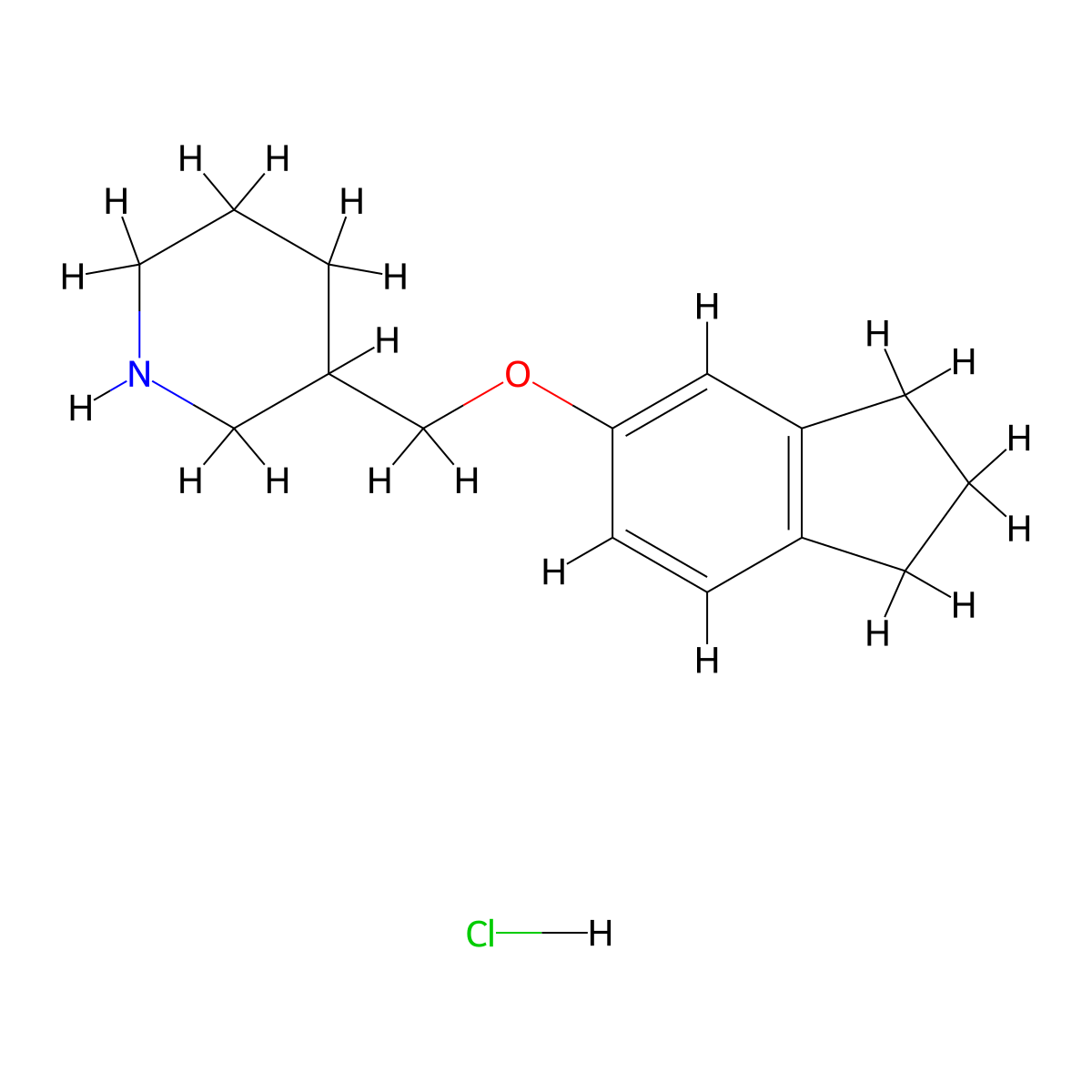 3-[(2,3-Dihydro-1H-inden-5-yloxy)methyl]piperidine hydrochloride molecular structure, CAS 1050509-49-3