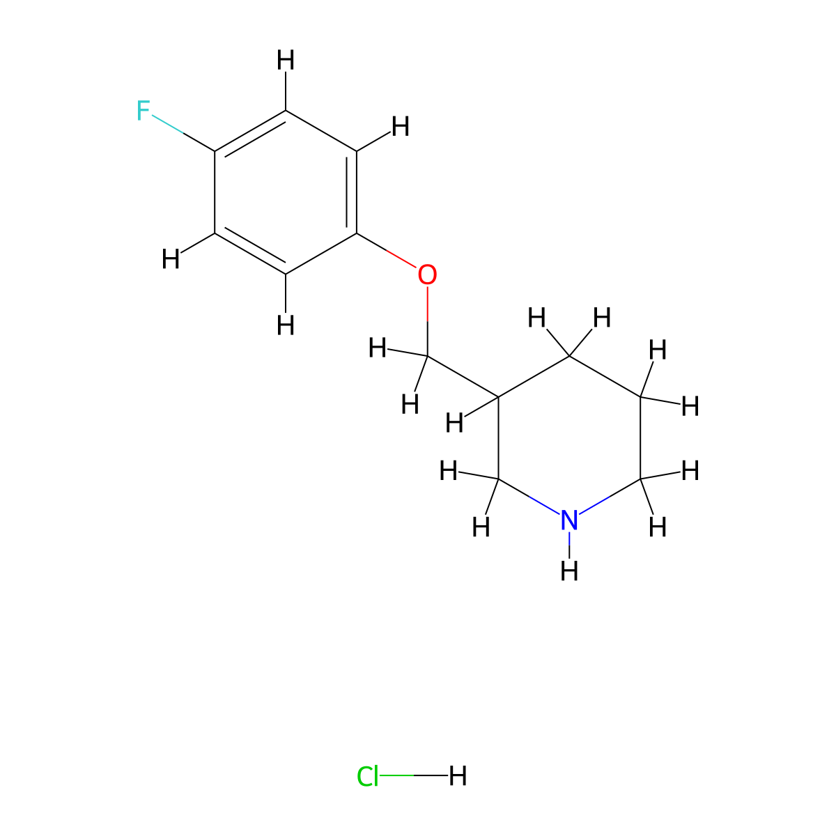 3-[(4-Fluorophenoxy)methyl]piperidine hydrochloride molecular structure, CAS 1050509-50-6