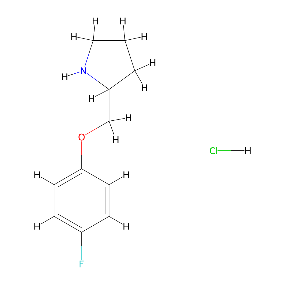 2-[(4-Fluorophenoxy)methyl]pyrrolidine hydrochloride molecular structure, CAS 1050509-51-7