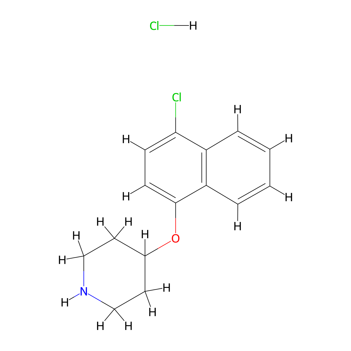 4-[(4-Chloro-1-naphthyl)oxy]piperidine hydrochloride molecular structure, CAS 1050509-53-9
