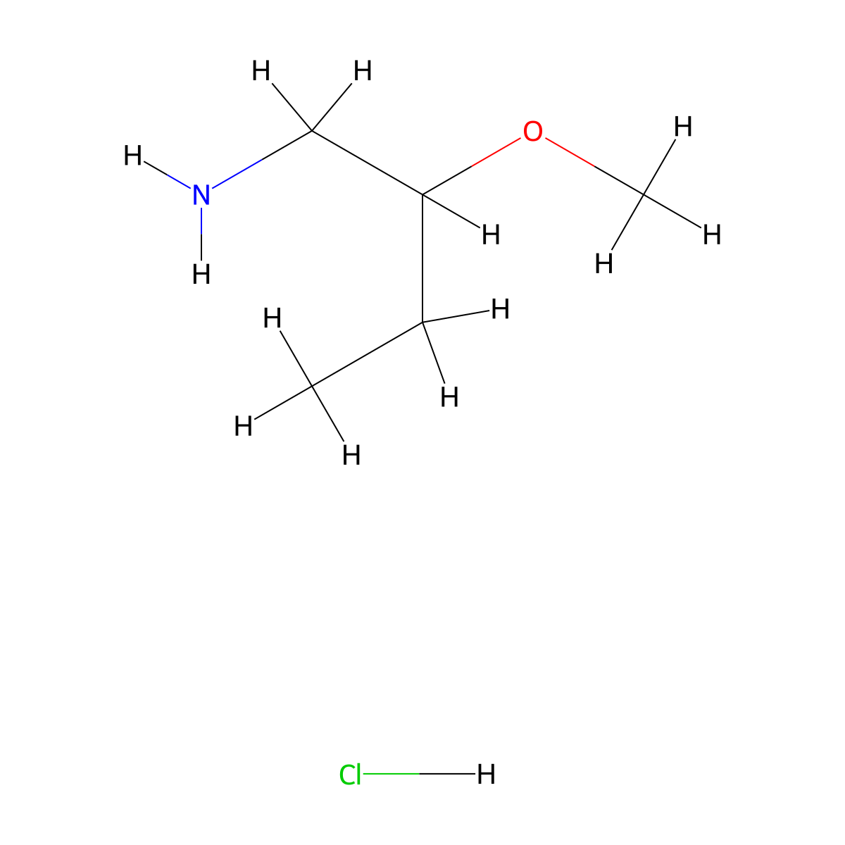 (2-Methoxybutyl)amine hydrochloride molecular structure, CAS 1050509-60-8
