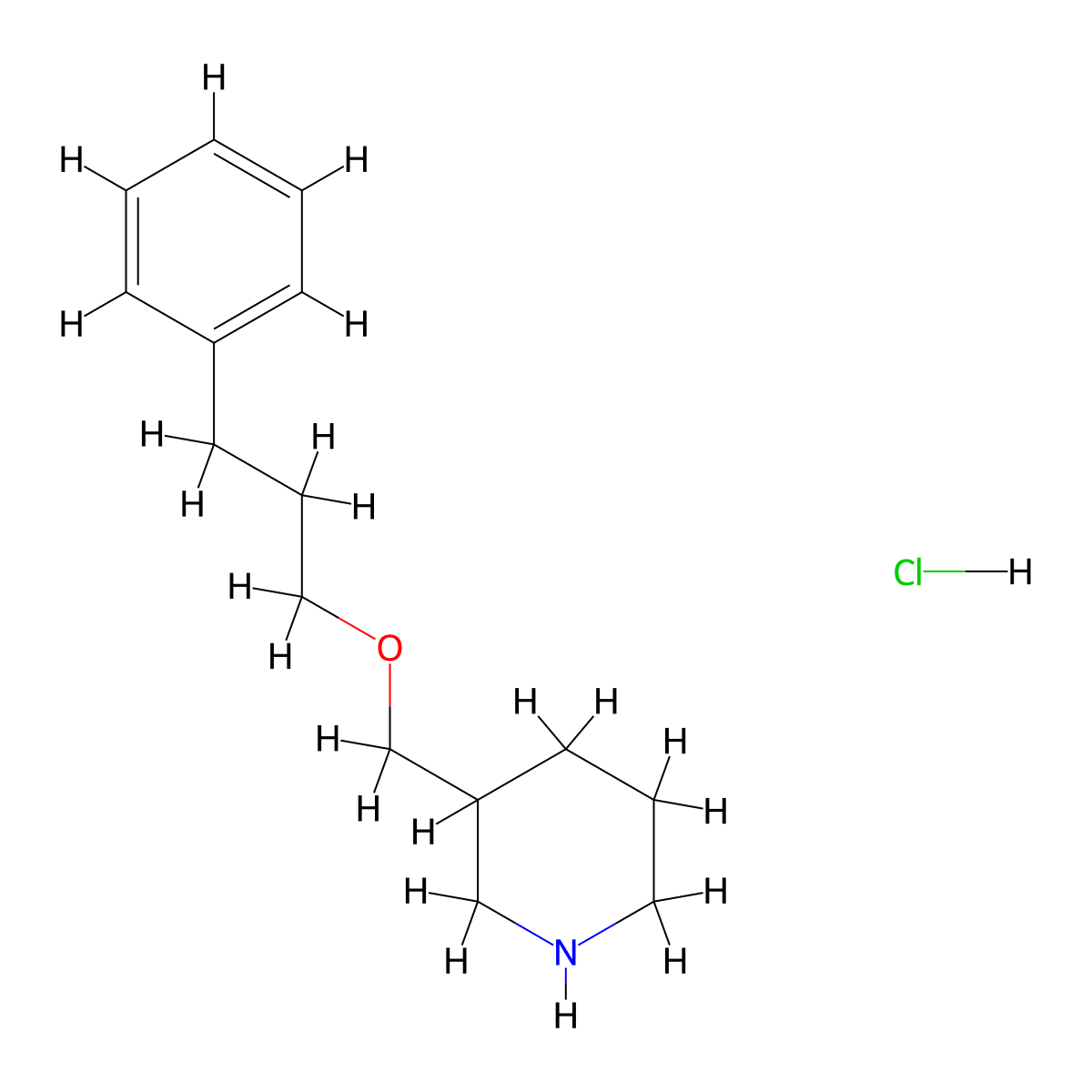 3-[(3-Phenylpropoxy)methyl]piperidine hydrochloride molecular structure, CAS 1050509-62-0